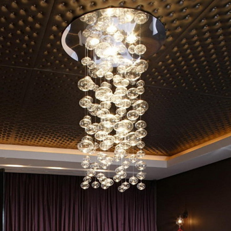 LED Leucos Murano Due Bubble Glass Chandelier